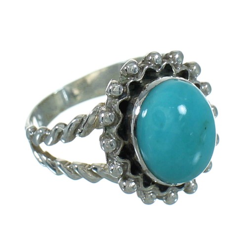 Turquoise Authentic Sterling Silver Southwestern Ring Size 4-3/4 QX86027