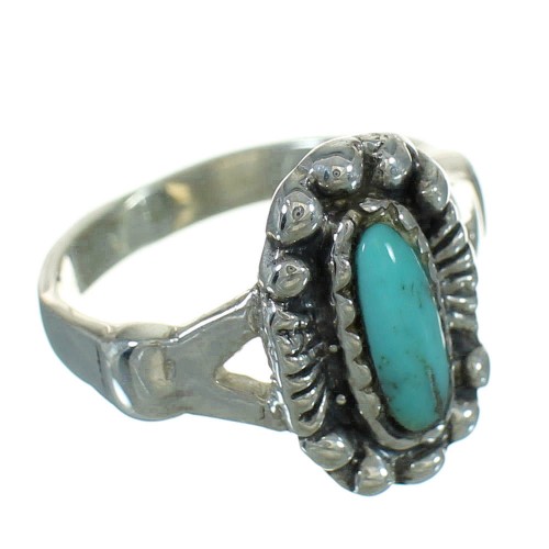 Southwestern Turquoise Genuine Sterling Silver Ring Size 6-1/4 QX86049