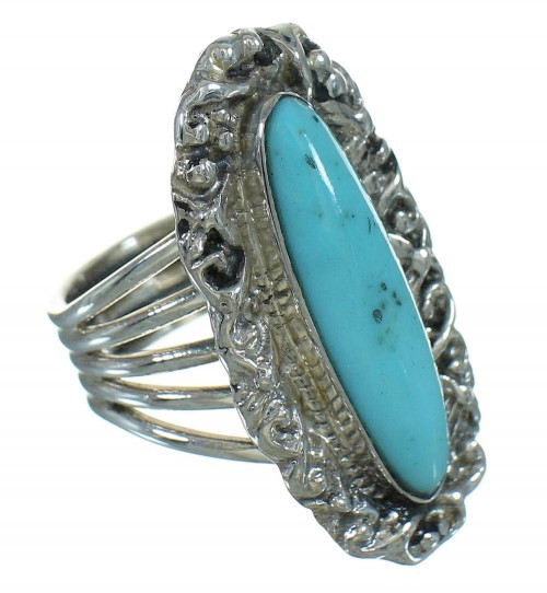 Genuine Sterling Silver Turquoise Southwest Ring Size 7-1/4 QX86056