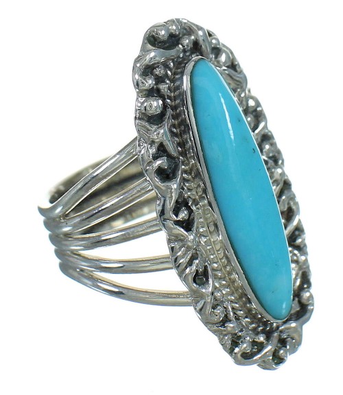 Authentic Sterling Silver Southwest Turquoise Jewelry Ring Size 5 QX86062