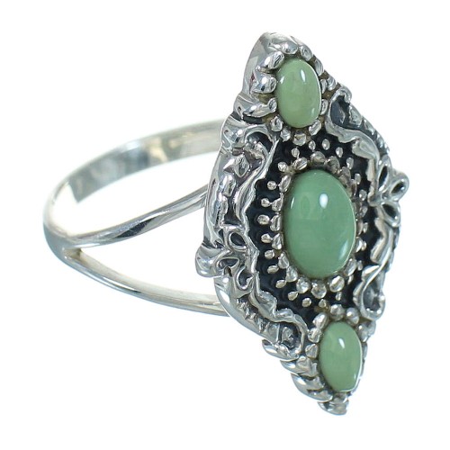 Southwestern Silver Turquoise Ring Size 6-3/4 YX86700