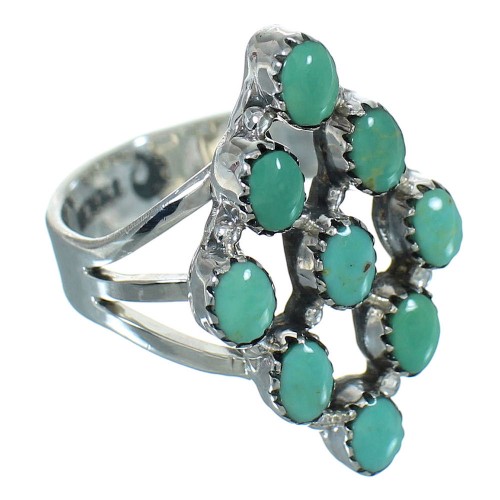 Turquoise Authentic Sterling Silver Southwestern Ring Size 8-1/2 YX86788