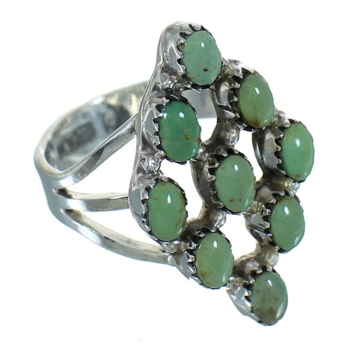 Silver Turquoise Southwestern Ring Size 6-3/4 YX86848