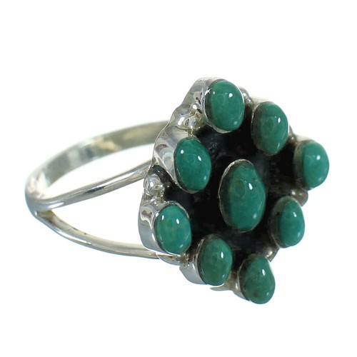 Turquoise Southwestern Authentic Sterling Silver Ring Size 4-3/4 YX86994