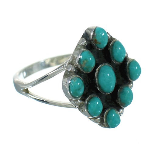 Silver And Turquoise Jewelry Ring Size 7-1/4 YX87185