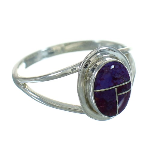 Southwest Magenta Turquoise Silver Ring Size 5-1/2 YX91905