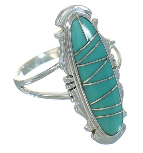 Turquoise Southwestern Sterling Silver Ring Size 5-1/2 AX89067