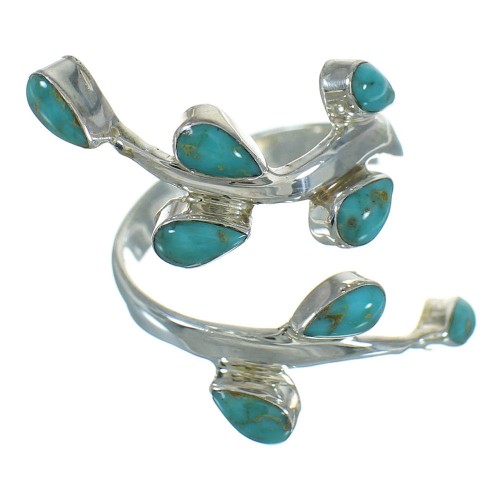 Turquoise Sterling Silver Southwestern Jewelry Ring Size 7-3/4 AX89206