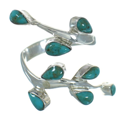 Turquoise Silver Jewelry Southwest Ring Size 5-3/4 AX89209