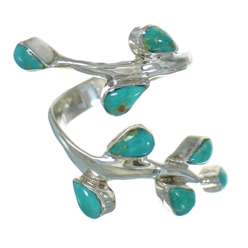 Silver Jewelry Turquoise Southwestern Ring Size 5-3/4 AX89236
