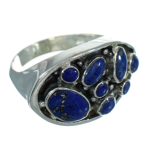 Southwest Lapis Authentic Sterling Silver Ring Size 8 AX88441