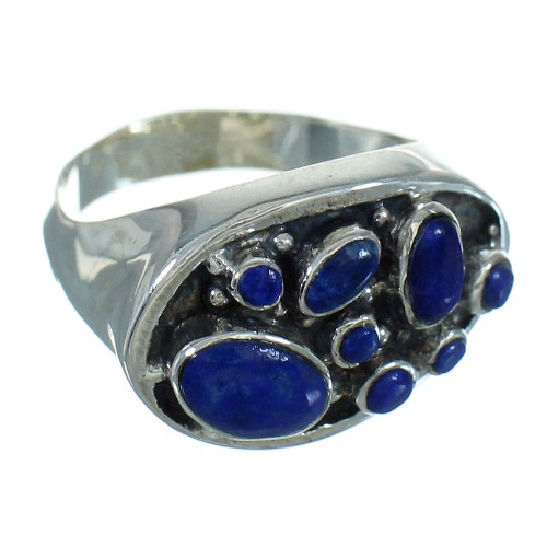 Lapis Jewelry Silver Southwestern Ring Size 6-3/4 AX88488