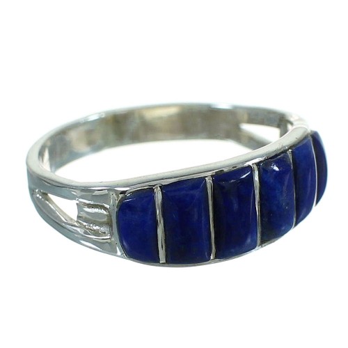 Southwest Lapis Genuine Sterling Silver Ring Size 7-1/2 FX90318