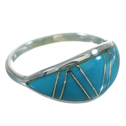 Genuine Sterling Silver Turquoise Southwest Jewelry Ring Size 5-3/4 FX90781