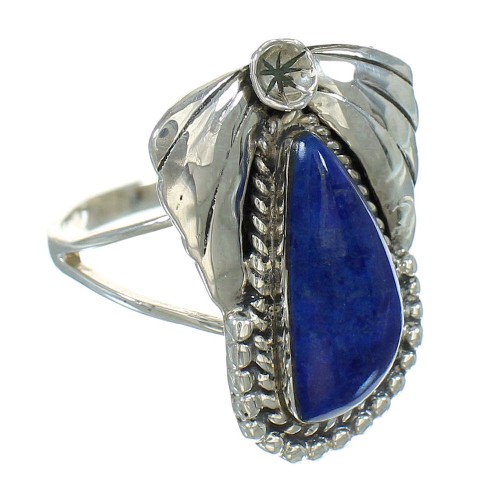 Southwestern Lapis Silver Ring Size 5 YX89684