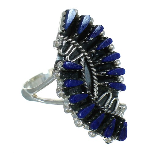 Lapis Needlepoint Sterling Silver Ring Size 4-1/2 AX88188