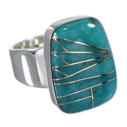Turquoise Sterling Silver Southwest Ring Size 6-1/4 AX88252