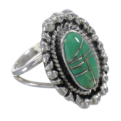 Turquoise Sterling Silver Jewelry Southwestern Ring Size 4-3/4 AX88275