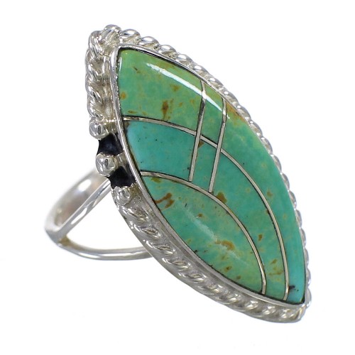 Sterling Silver Turquoise Jewelry Southwestern Ring Size 5-1/2 AX88316