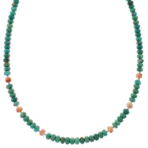 Multicolor Navajo Sterling Silver Bead Necklace RX85748