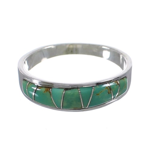 Silver And Turquoise Inlay Southwest Ring Size 5-1/2 RX86022