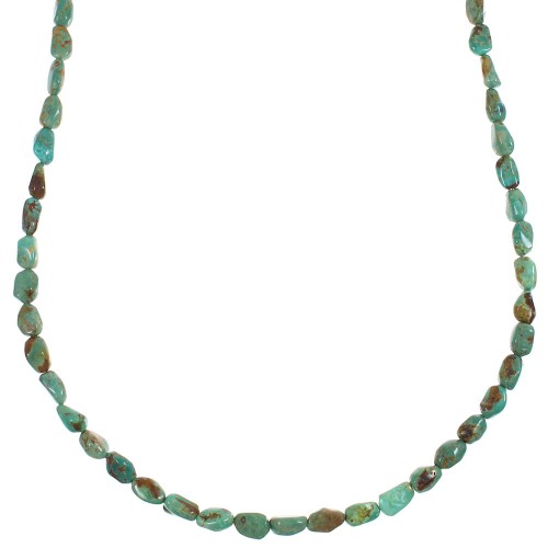 Southwestern Silver Turquoise Bead Necklace YX88931