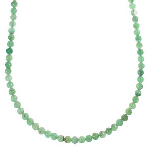Southwest Aventurine Sterling Silver Bead Necklace YX89375
