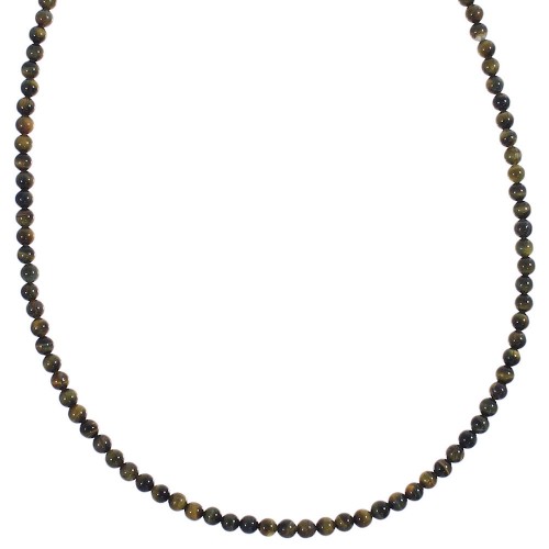 Southwest Pietersite Silver Bead Necklace YX89414