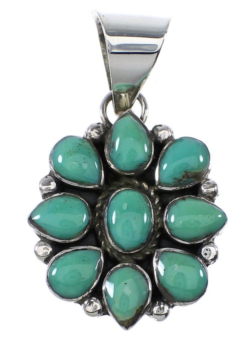 Turquoise Authentic Sterling Silver Southwest Pendant AX91059