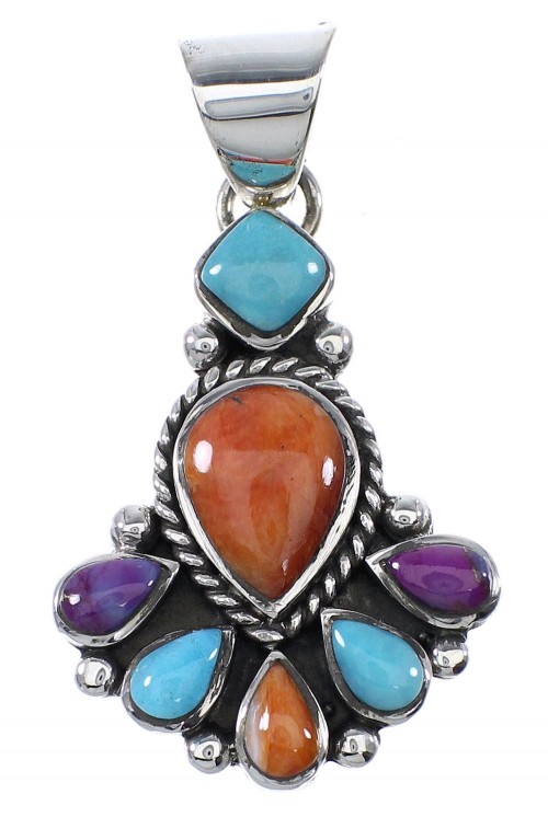 Multicolor Sterling Silver Southwest Pendant AX91064