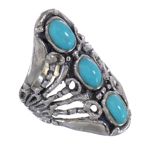 Turquoise Silver Southwestern Ring Size 6 QX87239