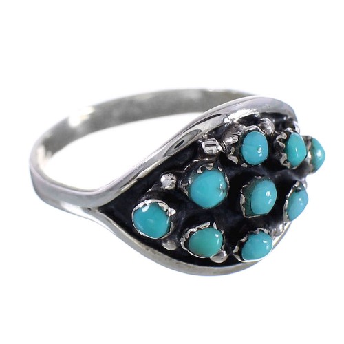 Southwest Sterling Silver Turquoise Ring Size 7-3/4 FX93661