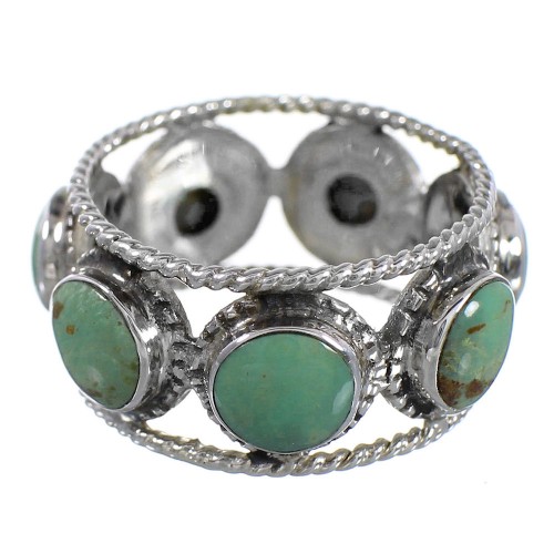 Sterling Silver Southwestern Turquoise Ring Size 6-1/4 YX94038