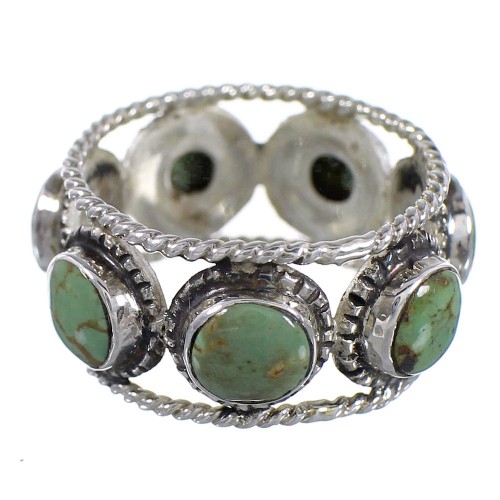 Turquoise Southwestern Silver Ring Size 5-1/4 YX94044