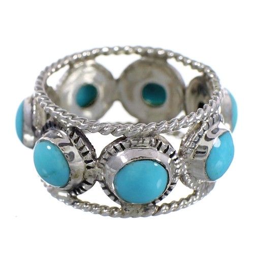 Silver Turquoise Southwest Ring Size 5-1/4 YX94081