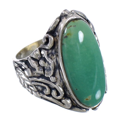 Southwestern Turquoise Jewelry Sterling Silver Flower Ring Size 6-3/4 RX94051