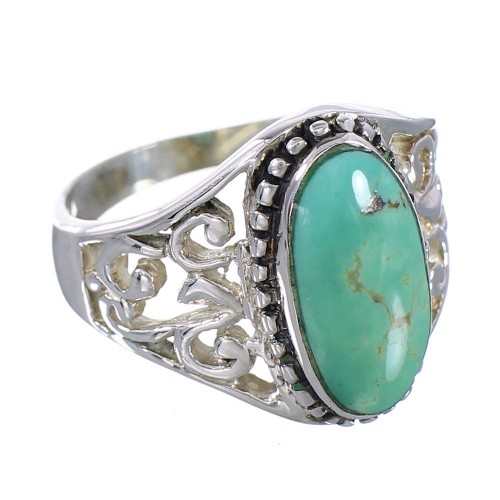 Southwest Turquoise Genuine Sterling Silver Ring Size 8-3/4 RX94061