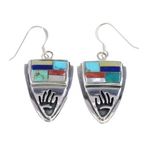 Multicolor And Silver Jewelry Hand Southwest Hook Earrings YS73234