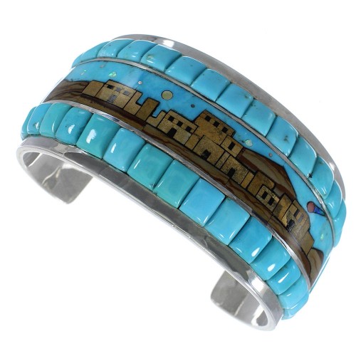 Native American Village Design Multicolor Cuff Bracelet NX27227