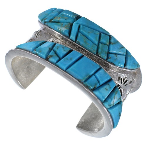 Southwest Turquoise Dragonfly Sterling Silver Cuff Bracelet CX49961