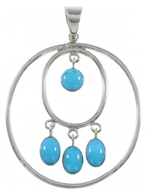 Southwest Silver Turquoise Pendant PS60287