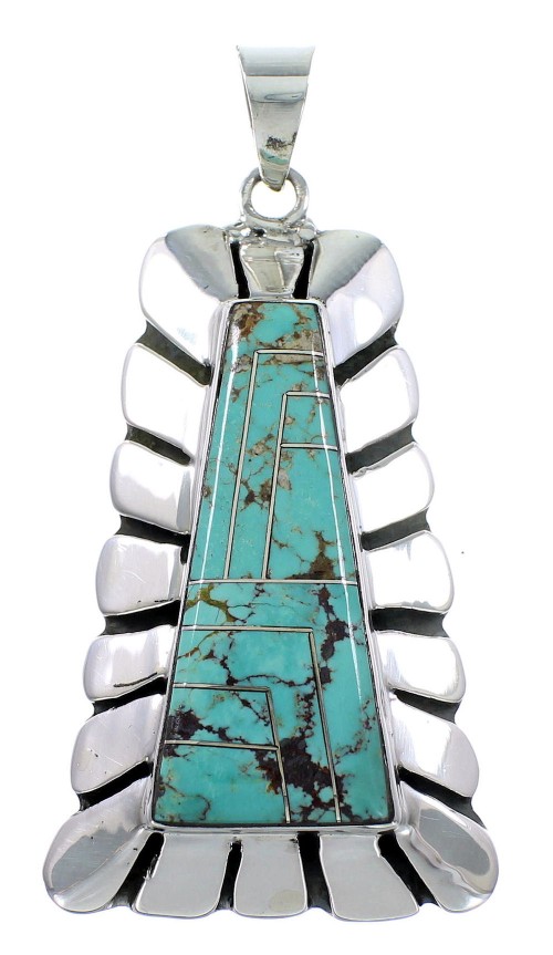 Turquoise And Sterling Silver Slide Pendant Jewelry BW71016