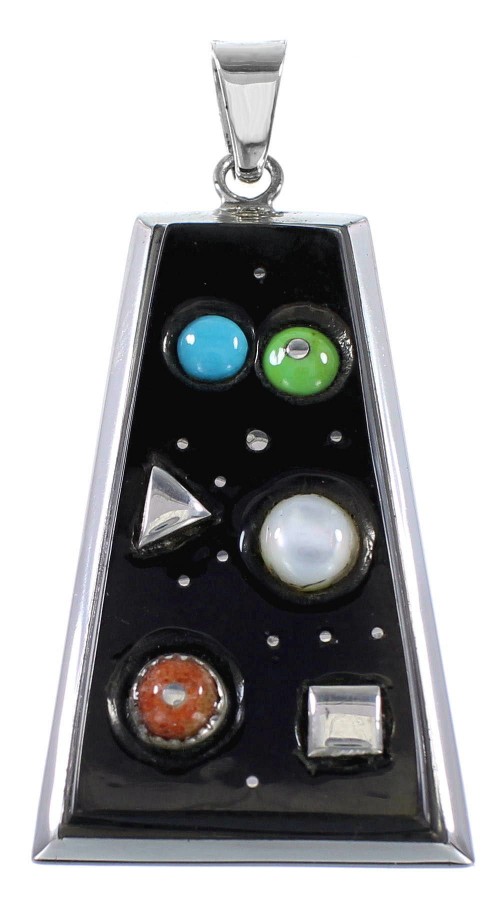 Multicolor Genuine Sterling Silver Southwest Jewelry Pendant EX28625