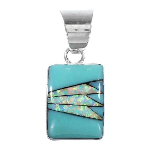Turquoise Opal Sterling Silver Slide Pendant PX29293