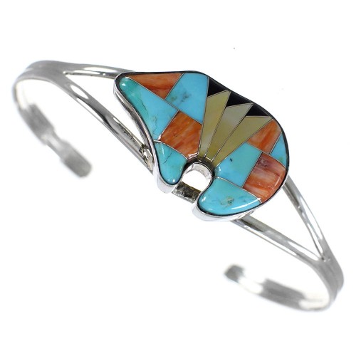 Multicolor And Silver Bear Cuff Jewelry Bracelet BW70012
