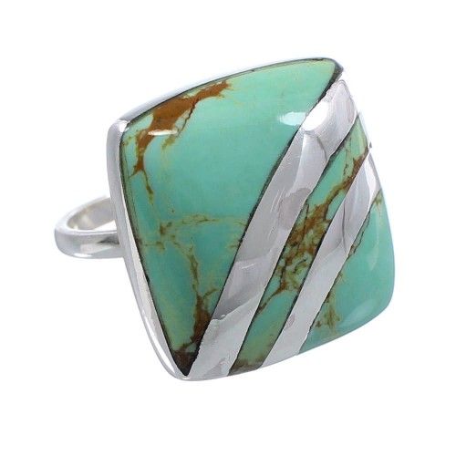 Genuine Sterling Silver Southwest Turquoise Ring Size 4-3/4 BW64340