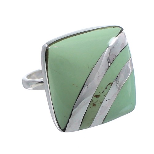 Genuine Sterling Silver Turquoise Jewelry Ring Size 5-1/4 BW64367