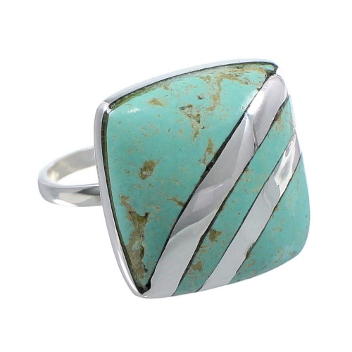 Turquoise Genuine Sterling Silver Ring Size 7-3/4 BW64343