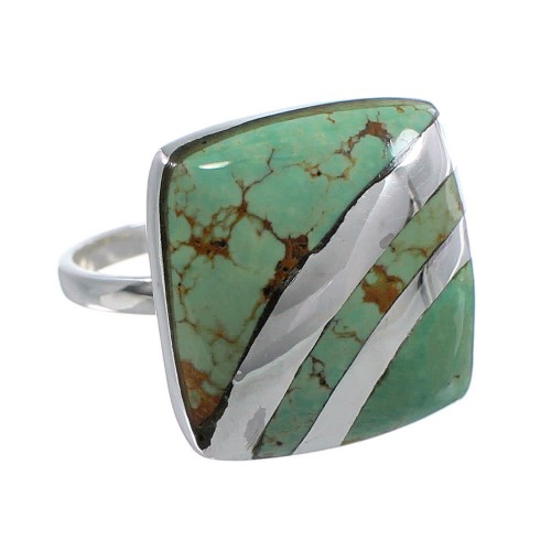 Turquoise Sterling Silver Southwestern Jewelry Ring Size 8-1/2 BW64421