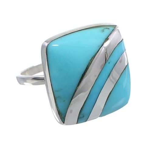 Turquoise Southwest Sterling Silver Jewelry Ring Size 7-1/4 MW63853